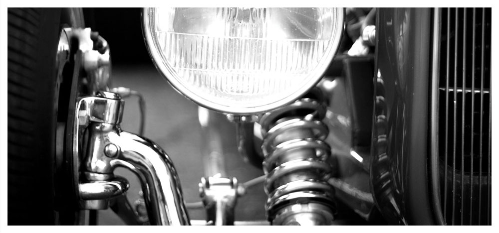 black and white 1932 ford front end